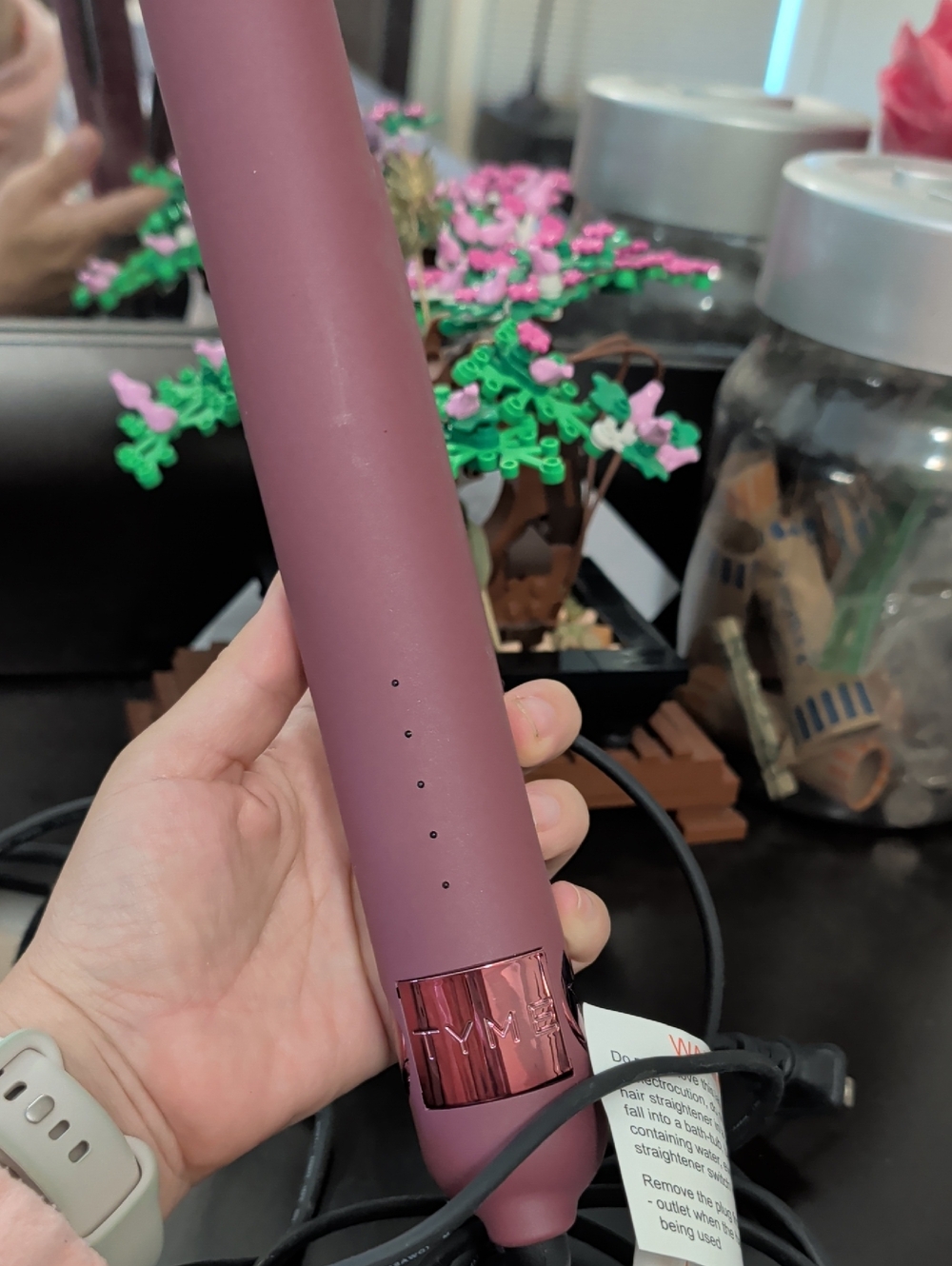 Tyme Iron Pro Matte Mauve Hair Styler with Rose Metallic Accent